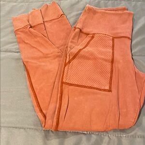 Coral High-Waisted Joggers